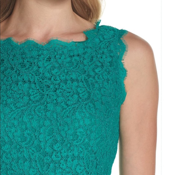 Adrianna Papell Boatneck Lace Sheath Dress - Picture 3 of 7